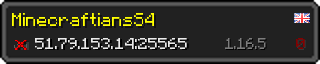 Userbar 320x64 in minecraft style for 51.79.153.14:25565