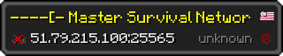 Userbar 320x64 in minecraft style for 51.79.215.100:25565