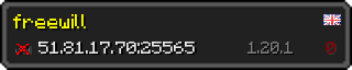 Userbar 320x64 in Minecraft-Stil für den Server 51.81.17.70:25565