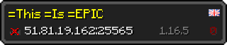 Userbar 320x64 in Minecraft-Stil für den Server 51.81.19.162:25565