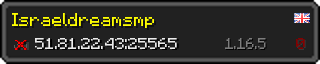 Userbar 320x64 in Minecraft-Stil für den Server 51.81.22.43:25565