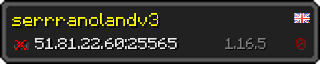Userbar 320x64 in minecraft style for 51.81.22.60:25565
