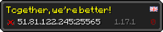 Userbar 320x64 in Minecraft-Stil für den Server 51.81.122.245:25565