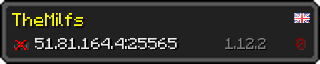 Userbar 320x64 in minecraft style for 51.81.164.4:25565