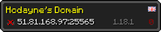 Userbar 320x64 in minecraft style for 51.81.168.97:25565