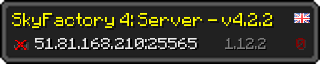 Userbar 320x64 in minecraft style for 51.81.168.210:25565