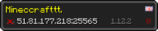 Userbar 320x64 in minecraft style for 51.81.177.218:25565