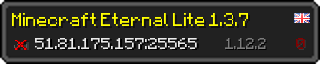 Userbar 320x64 in minecraft style for 51.81.175.157:25565