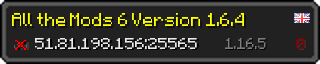 Userbar 320x64 in minecraft style for 51.81.198.156:25565