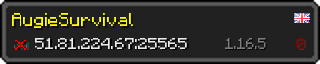 Userbar 320x64 in Minecraft-Stil für den Server 51.81.224.67:25565