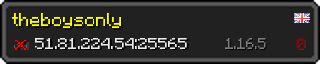 Userbar 320x64 in Minecraft-Stil für den Server 51.81.224.54:25565