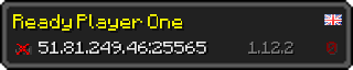 Userbar 320x64 in minecraft style for 51.81.249.46:25565