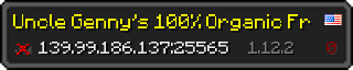 Userbar 320x64 in Minecraft-Stil für den Server 139.99.186.137:25565