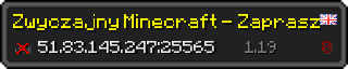 Userbar 320x64 in minecraft style for 51.83.145.247:25565