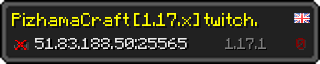 Userbar 320x64 in minecraft style for 51.83.188.50:25565