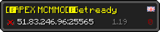 Userbar 320x64 in minecraft style for 51.83.246.96:25565