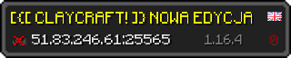 Userbar 320x64 in minecraft style for 51.83.246.61:25565