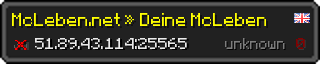 Userbar 320x64 in Minecraft-Stil für den Server 51.89.43.114:25565