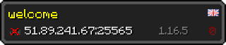 Userbar 320x64 in minecraft style for 51.89.241.67:25565