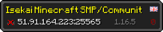 Userbar 320x64 in minecraft style for 51.91.164.223:25565