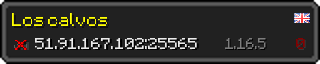 Userbar 320x64 in minecraft style for 51.91.167.102:25565