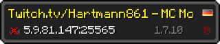 Userbar 320x64 in minecraft style for 5.9.81.147:25565