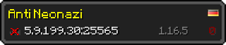 Userbar 320x64 in Minecraft-Stil für den Server 5.9.199.30:25565