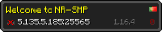 Userbar 320x64 in minecraft style for 5.135.5.185:25565