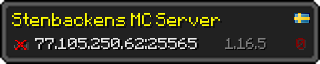 Userbar 320x64 in minecraft style for 77.105.250.62:25565