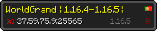 Userbar 320x64 in minecraft style for 37.59.75.9:25565