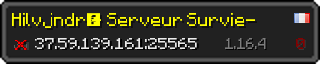 Userbar 320x64 in Minecraft-Stil für den Server 37.59.139.161:25565