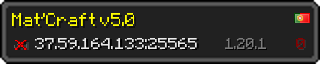 Userbar 320x64 in minecraft style for 37.59.164.133:25565