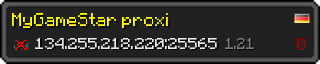 Userbar 320x64 in minecraft style for 134.255.218.220:25565