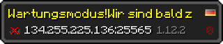 Userbar 320x64 in Minecraft-Stil für den Server 134.255.225.136:25565