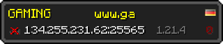 Userbar 320x64 in minecraft style for 134.255.231.62:25565