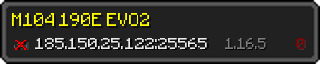 Userbar 320x64 in Minecraft-Stil für den Server 185.150.25.122:25565