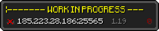 Userbar 320x64 in minecraft style for 185.223.28.186:25565