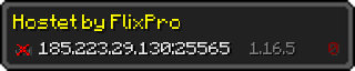 Userbar 320x64 in minecraft style for 185.223.29.130:25565