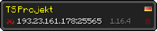 Userbar 320x64 in Minecraft-Stil für den Server 193.23.161.178:25565