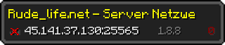 Userbar 320x64 in Minecraft-Stil für den Server 45.141.37.130:25565