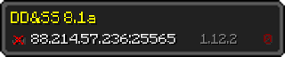 Userbar 320x64 in minecraft style for 88.214.57.236:25565