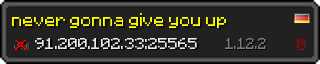 Userbar 320x64 in Minecraft-Stil für den Server 91.200.102.33:25565