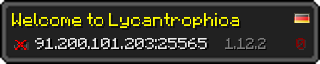 Userbar 320x64 in Minecraft-Stil für den Server 91.200.101.203:25565