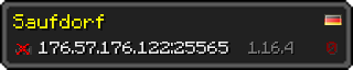 Userbar 320x64 in Minecraft-Stil für den Server 176.57.176.122:25565