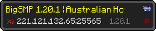 Userbar 320x64 in minecraft style for 221.121.132.65:25565