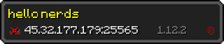 Userbar 320x64 in Minecraft-Stil für den Server 45.32.177.179:25565