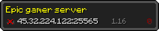 Userbar 320x64 in Minecraft-Stil für den Server 45.32.224.122:25565