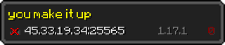 Userbar 320x64 in minecraft style for 45.33.19.34:25565