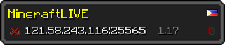 Userbar 320x64 in minecraft style for 121.58.243.116:25565