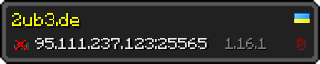 Userbar 320x64 in Minecraft-Stil für den Server 95.111.237.123:25565